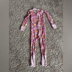 Little Sleepies Pink and Yellow Kids One Piece with Cute Print